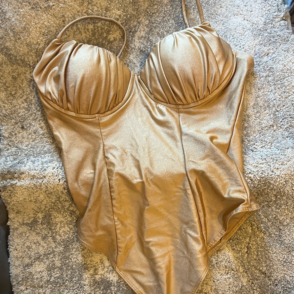 Gold corset bodysuit